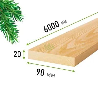 Доска строганная сухая 25×100×3000, сорт B