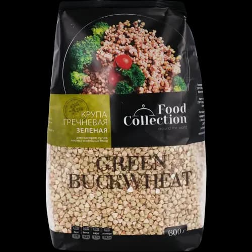 Крупа гречневая Food Collection зеленая, непропаренная, 600 г