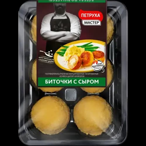 Биточки из мяса цыплят-бройлеров с сыром, охлажденные, 500г
