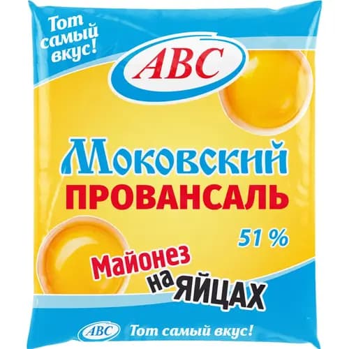 Майонез АВС Моковский Провансаль 51%, 360 г