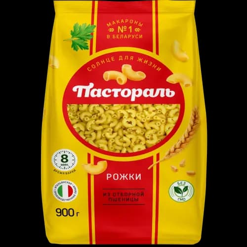 Макаронные изделия Пастораль рожки, 900 г