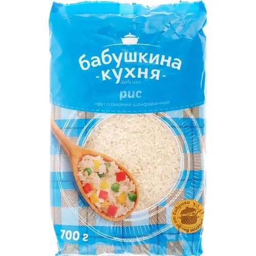 Рис Бабушкина кухня круглозерный, шлифованный, 700 г