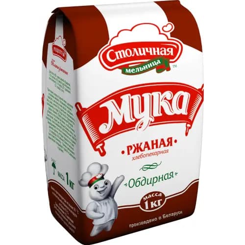 Мука ржаная Столичная мельница обдирная, 1 кг