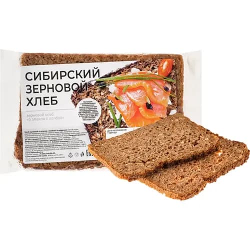 Хлеб Sibirien korn brot зерновой, 6 злаков с полбой, без сахара, нарезанный, 280 г