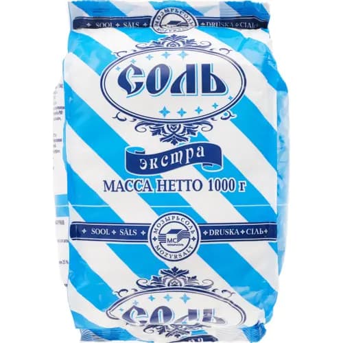 Соль пищевая Мозырьсоль экстра, х16, 1 кг
