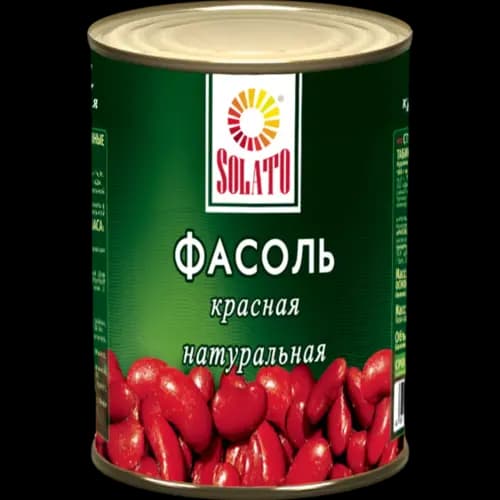 Фасоль консервированная Solato красная, натуральная, 400 г