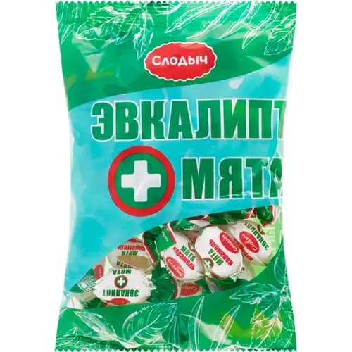Карамель Слодыч Эвкалипт+мята, 200 г