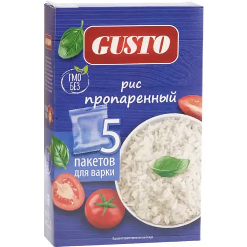 Рис Gusto пропаренный, 5х80 г