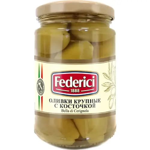 Оливки крупные Federici с косточкой, 300 г