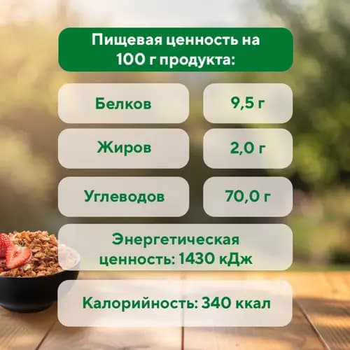 Хлопья гречневые Эколайн green 380 г 3