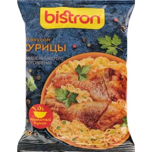 Вермишель быстрого приготовления Bistron со вкусом курицы, 60 г