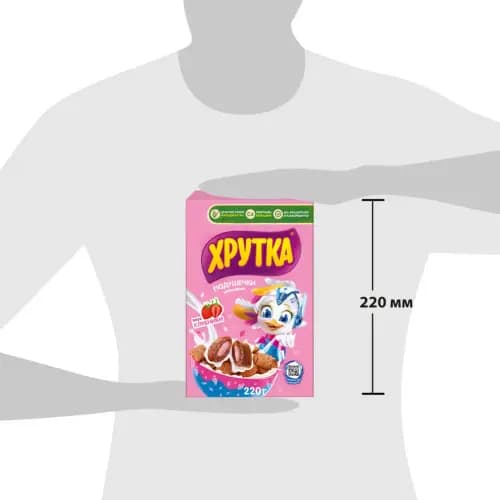 Подушечки Хрутка злаковые, со вкусом клубники, 220 г 2