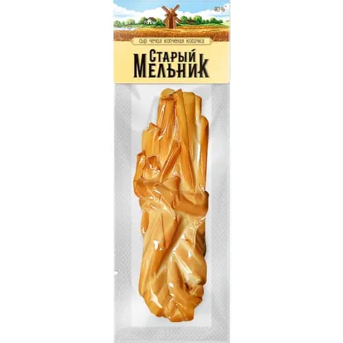 Сыр копченый Старый мельник косичка, 40%, 100 г