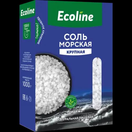 Соль пищевая Эколайн морская, 1 кг