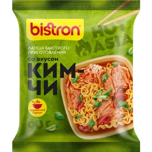 Лапша быстрого приготовления Bistron со вкусом кимчи, 90 г