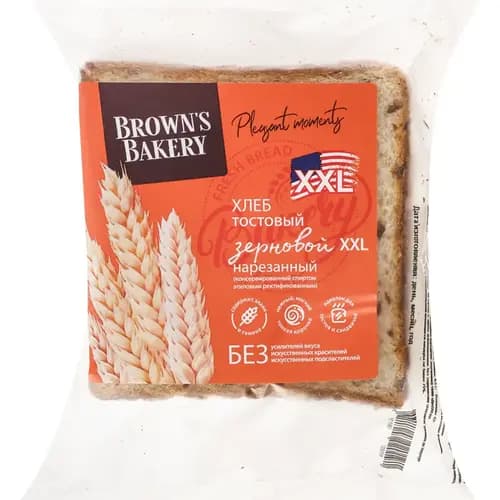 Хлеб тостовый Brown's Bakery XXL, зерновой, нарезанный, 240 г