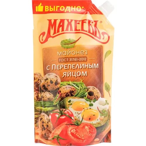Майонез Махеевъ с перепелиным яйцом, 50.5%, 400 мл