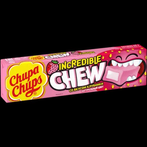 Конфета жевательная Chupa Chups Incredible chew, вкус клубники, 47 г