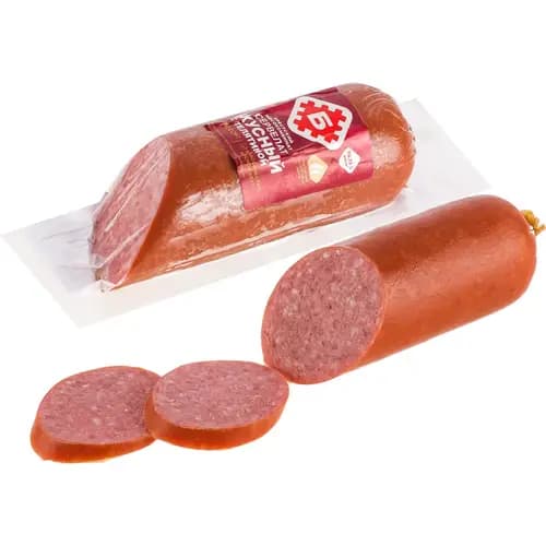 Колбаса копчено-вареная Сервелат вкусный с телятиной 220 г
