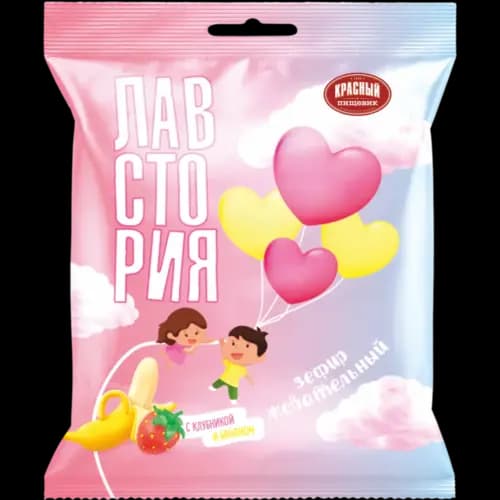 Зефир жевательный Лавстория клубника-банан, 100 г