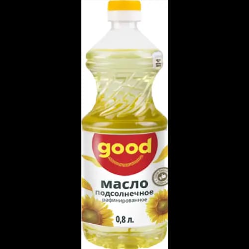 Масло подсолнечное Good рафинированное, 0.8 л