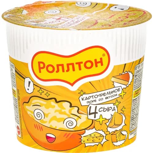 Картофельное пюре Роллтон со вкусом 4 сыра, 40 г