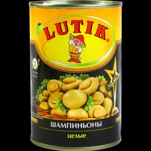 Шампиньоны консервированные Lutik целые, 400 г