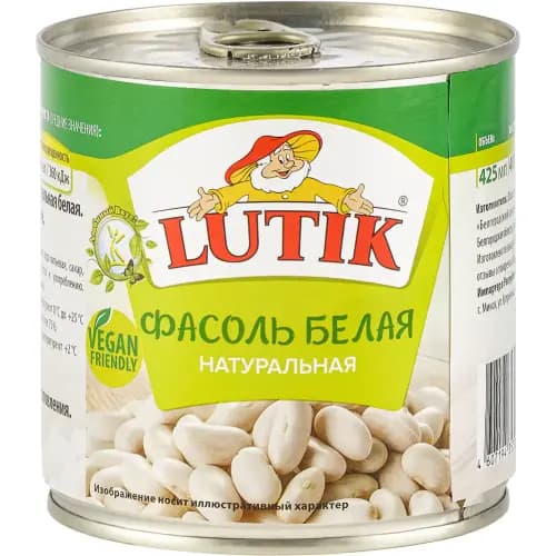 Фасоль консервированная Lutik белая, 425 г