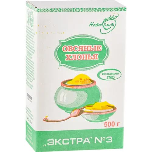 Хлопья овсяные НовоКаша экстра №3, 500 г