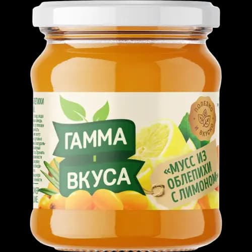 Мусс Гамма вкуса из облепихи с лимоном, 250 г