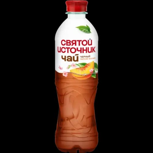 Чайный напиток Святой Источник негазированный, черный чай, персик - жасмин, 0.5 л