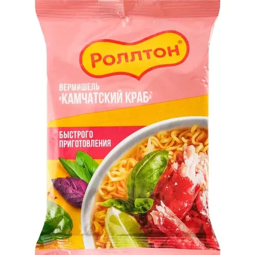Вермишель быстрого приготовления Роллтон камчатский краб, 60 г