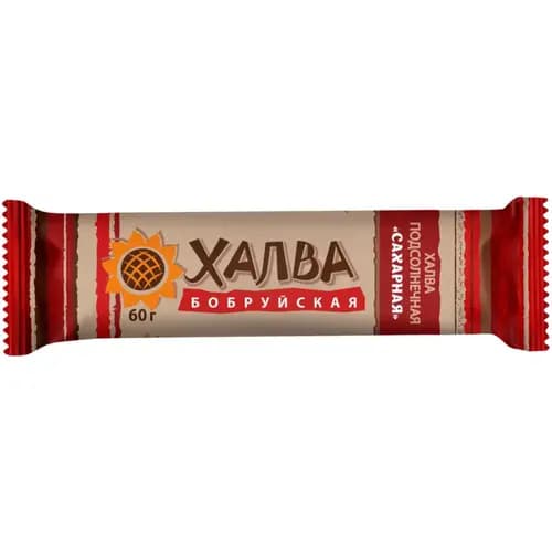 Халва подсолнечная Красный пищевик Бобруйская, сахарная, 60 г