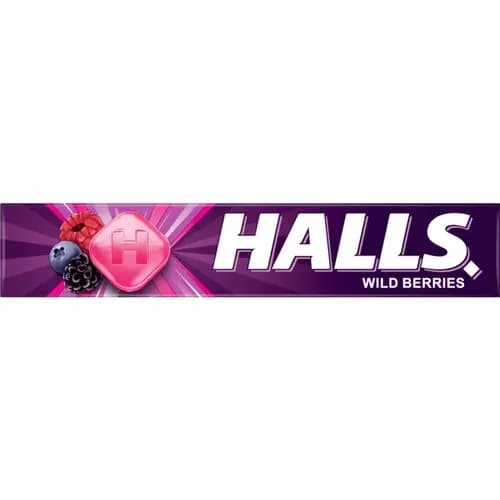 Карамель леденцовая Halls  со вкусом клубники, малины и черники, 25.2 г