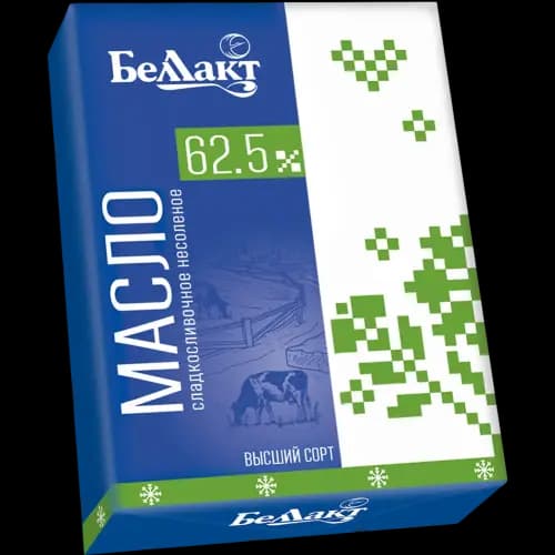 Масло сладкосливочное Беллакт несоленое,  62.5%, 160 г