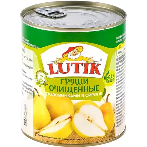 Груши консервированные Lutik половинками в сиропе, 820 г