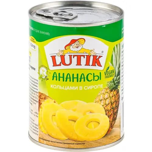 Ананасы консервированные Lutik  в сиропе, 560 г