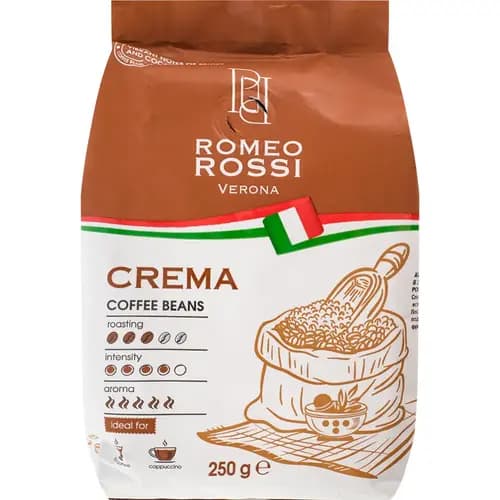 Кофе в зернах Romeo Rossi crema, 0.25 кг