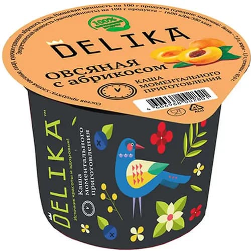Каша овсяная Delika Премиум с абрикосом, 43г