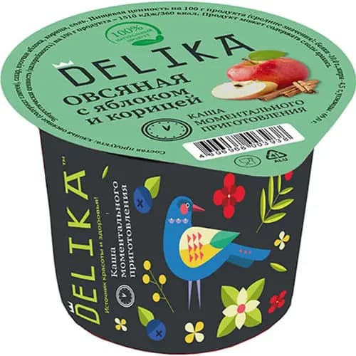 Каша овсяная Delika Премиум с яблоком и корицей, 43 г