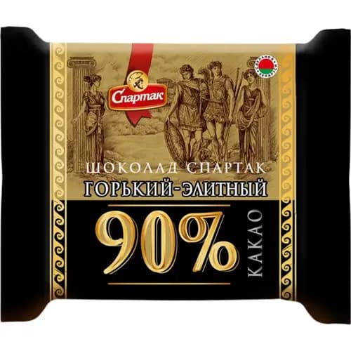 Шоколад Спартак горький-элитный 90% какао,  65 г