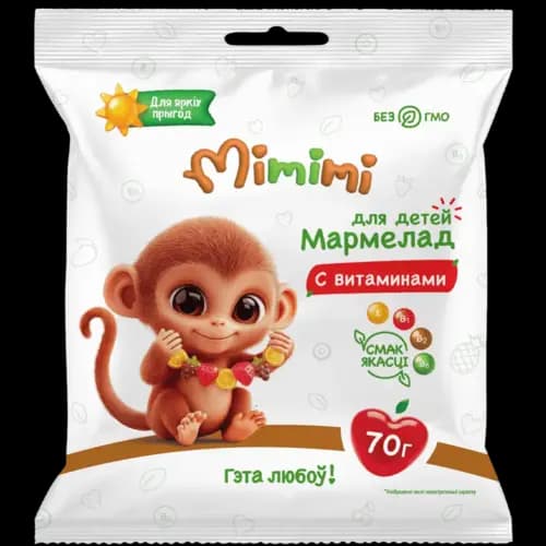Мармелад жевательный Mimimi с витаминами E, B1, B2, B6, 70 г