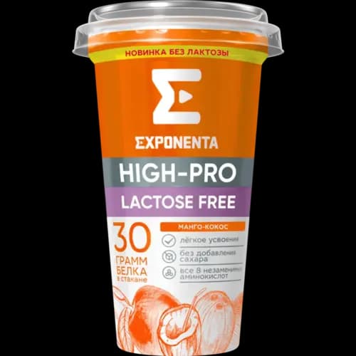 Напиток кисломолочный  Exponenta High-pro  безлактозный, манго-кокос, 250 г