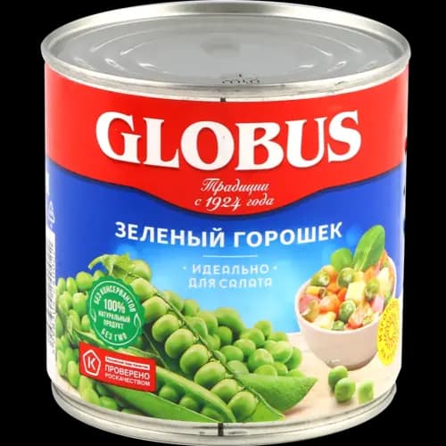 Кукуруза, горошек консервированные