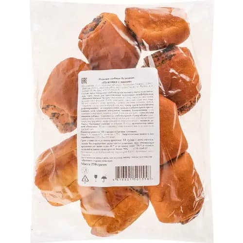 Изделия булочные Рулетики с маком, 250 г