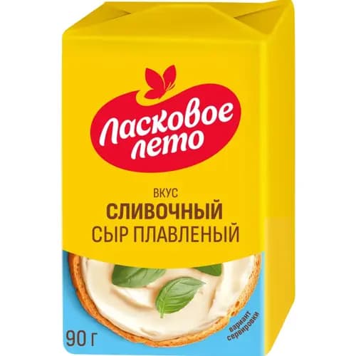 Сыр плавленый Ласковое лето сливочный, 40%, 90 г
