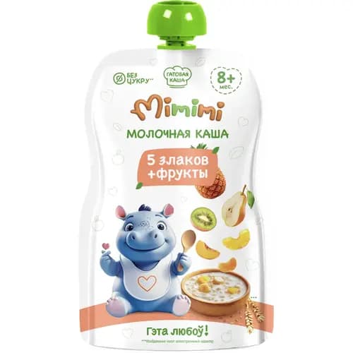 Каша молочная Mimimi 5 злаков с фруктами, 110 г