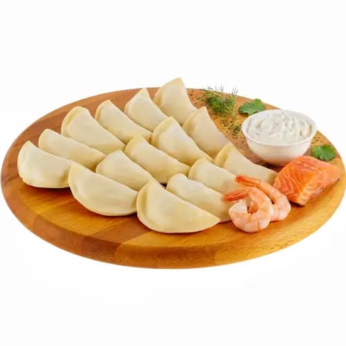Пельмени От шефа с лососем и креветками с соусом, замороженные, 270 г