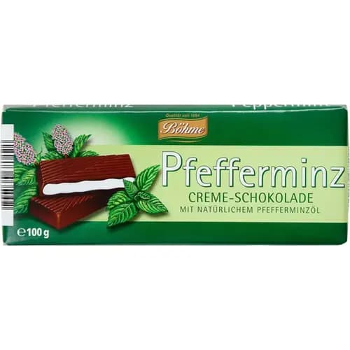 Шоколад Bohme темный с кремовой начинкой со вкусом мяты, 100 г