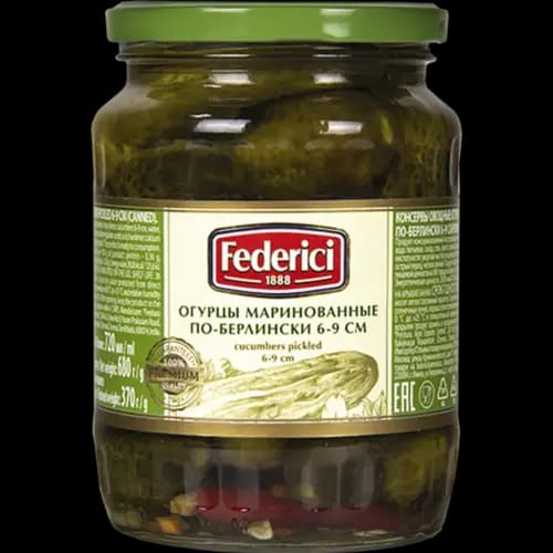 Огурцы маринованные Federici по-берлински, 680 г